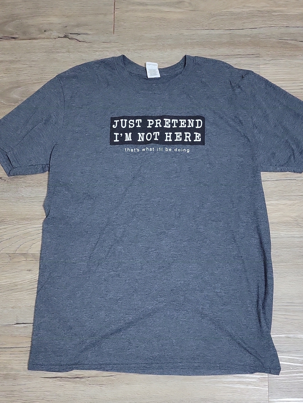 Gildan Gray Graphic Tee - "Just Pretend I'm Not Here"